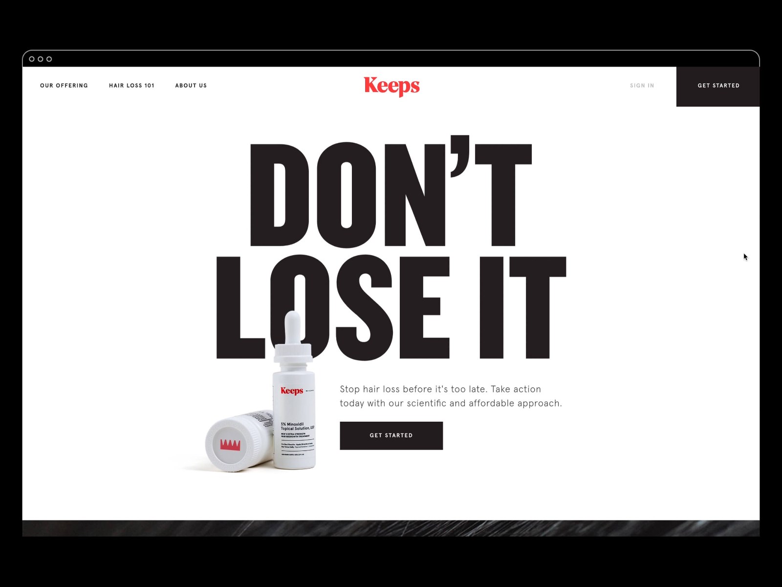 Keeps homepage
