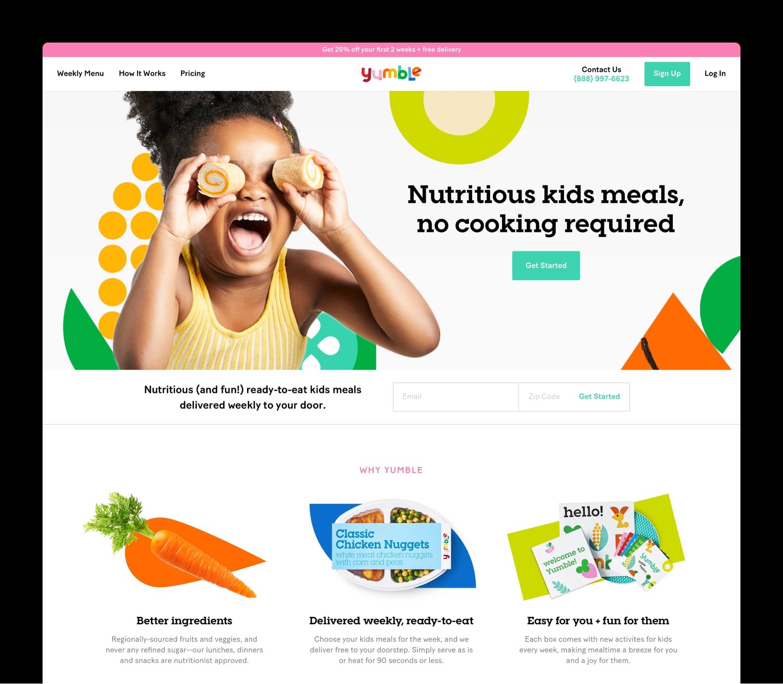 Yumble homepage