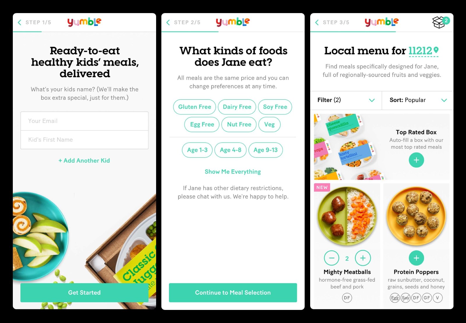 Yumble subscription flow